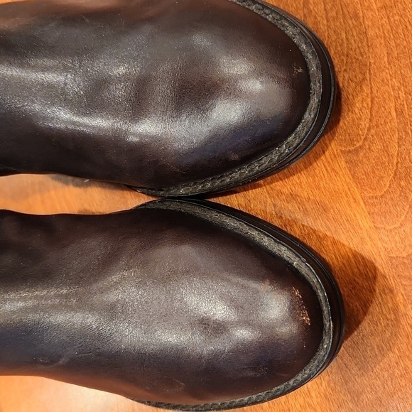 Ann Taylor Loft tall brown Vegan leather pleather boots sz 7 - Picture 5 of 14
